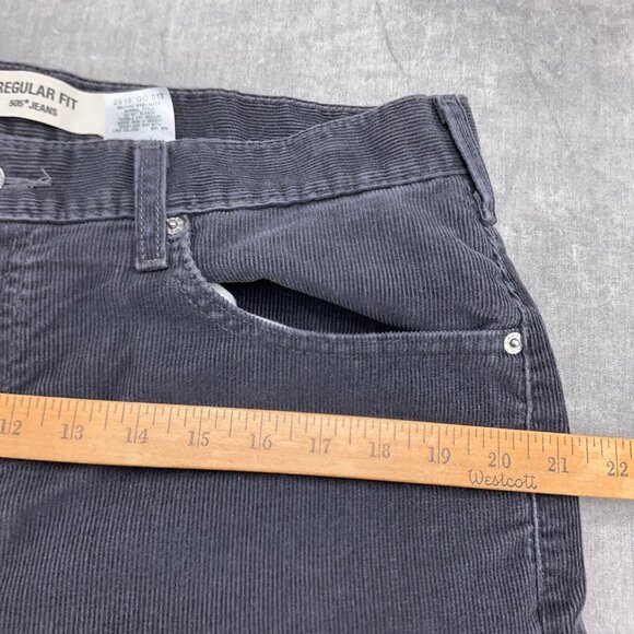 Levis 505 Pants Men 36W x 30L Gray Corduroy Regular Fit Cotton Black Batwing VTG - Picture 7 of 14